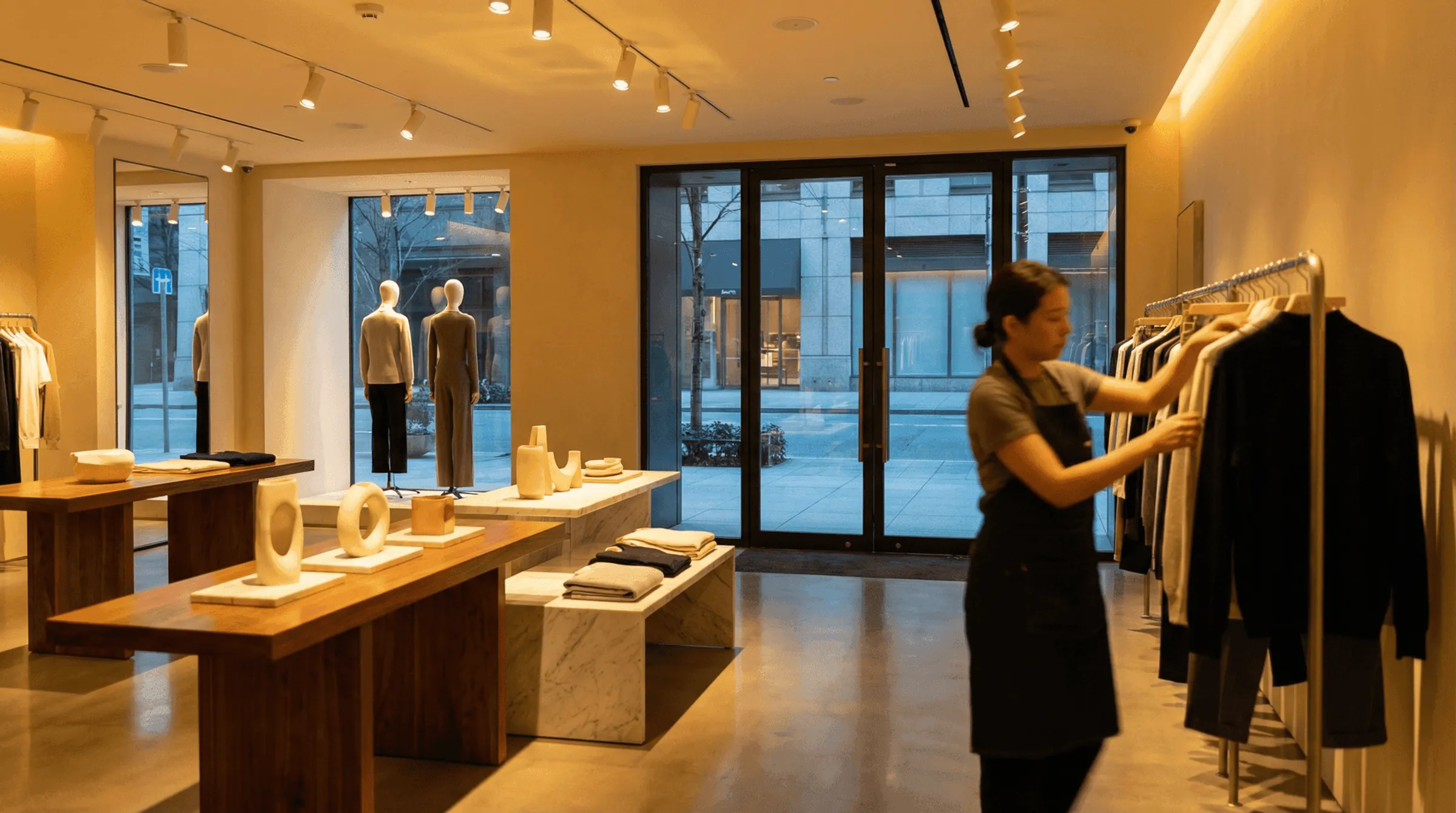 Retail store with point-of-sale systems and connected inventory management technology